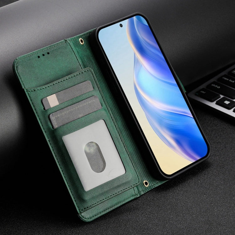 For iPhone 16e Multi-Card Slots Zipper Wallet Leather Phone Case(Green)