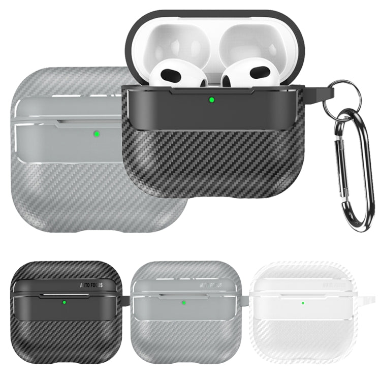 For AirPods 4 Carbon Fiber Texture Bluetooth Earphone Protective Case(Transparent)
