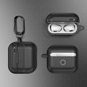 For AirPods 4 Carbon Fiber Texture Bluetooth Earphone Protective Case(Transparent)