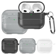 For AirPods 4 Carbon Fiber Texture Bluetooth Earphone Protective Case(Transparent)
