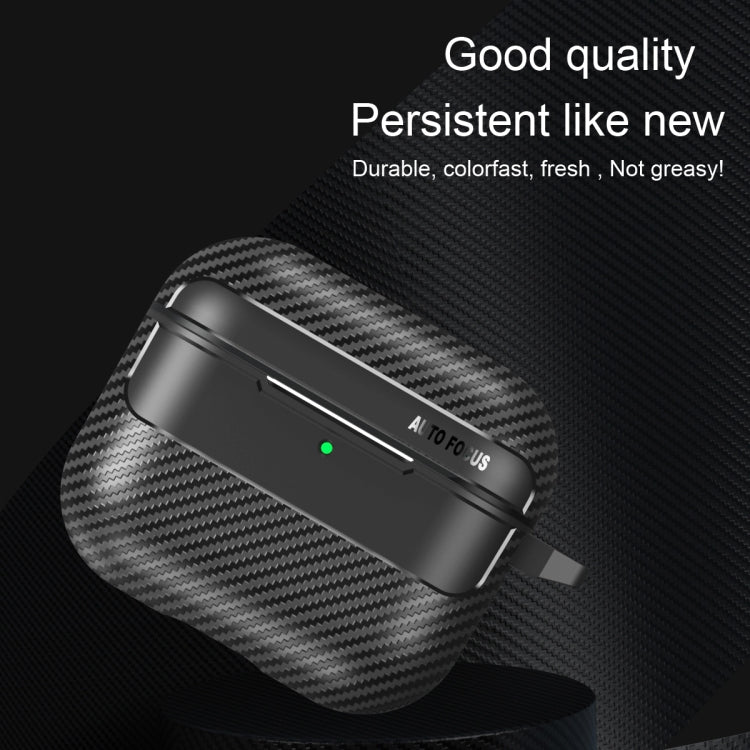 For AirPods 4 Carbon Fiber Texture Bluetooth Earphone Protective Case(Transparent)