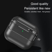 For AirPods 4 Carbon Fiber Texture Bluetooth Earphone Protective Case(Transparent)