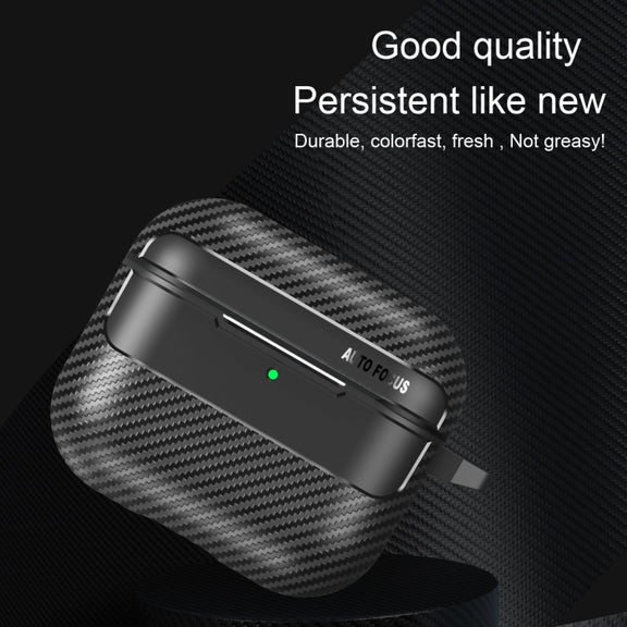 For AirPods 4 Carbon Fiber Texture Bluetooth Earphone Protective Case(Black)