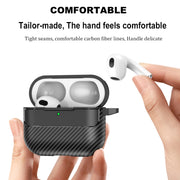 For AirPods 4 Carbon Fiber Texture Bluetooth Earphone Protective Case(Transparent)