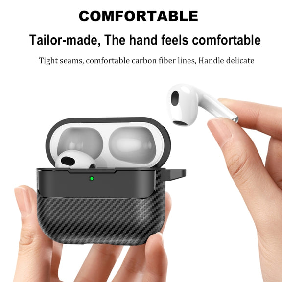For AirPods 4 Carbon Fiber Texture Bluetooth Earphone Protective Case(Transparent)