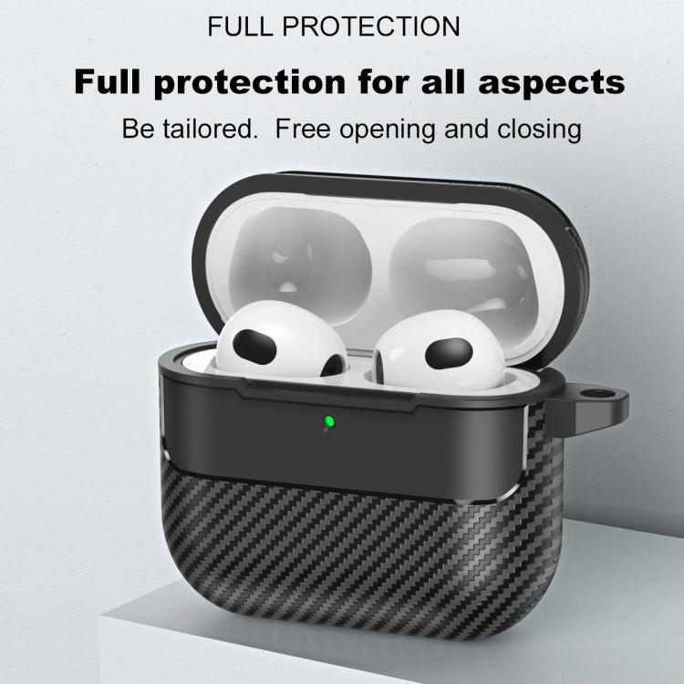For AirPods 4 Carbon Fiber Texture Bluetooth Earphone Protective Case(Transparent)