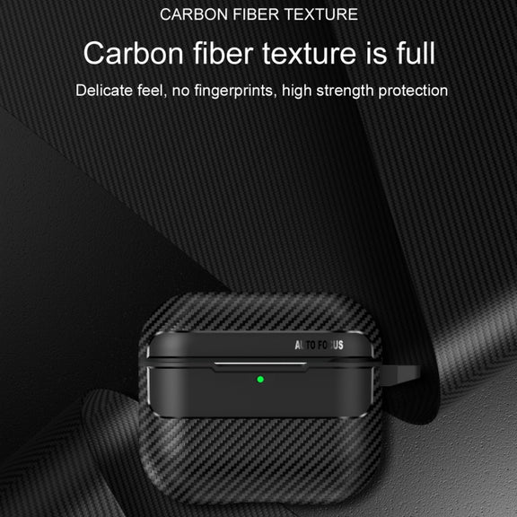 For AirPods 4 Carbon Fiber Texture Bluetooth Earphone Protective Case(Transparent)