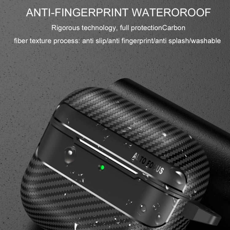For AirPods 4 Carbon Fiber Texture Bluetooth Earphone Protective Case(Transparent)