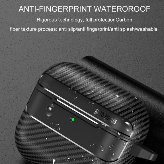 For AirPods 4 Carbon Fiber Texture Bluetooth Earphone Protective Case(Transparent)
