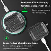 For AirPods 4 Carbon Fiber Texture Bluetooth Earphone Protective Case(Transparent)