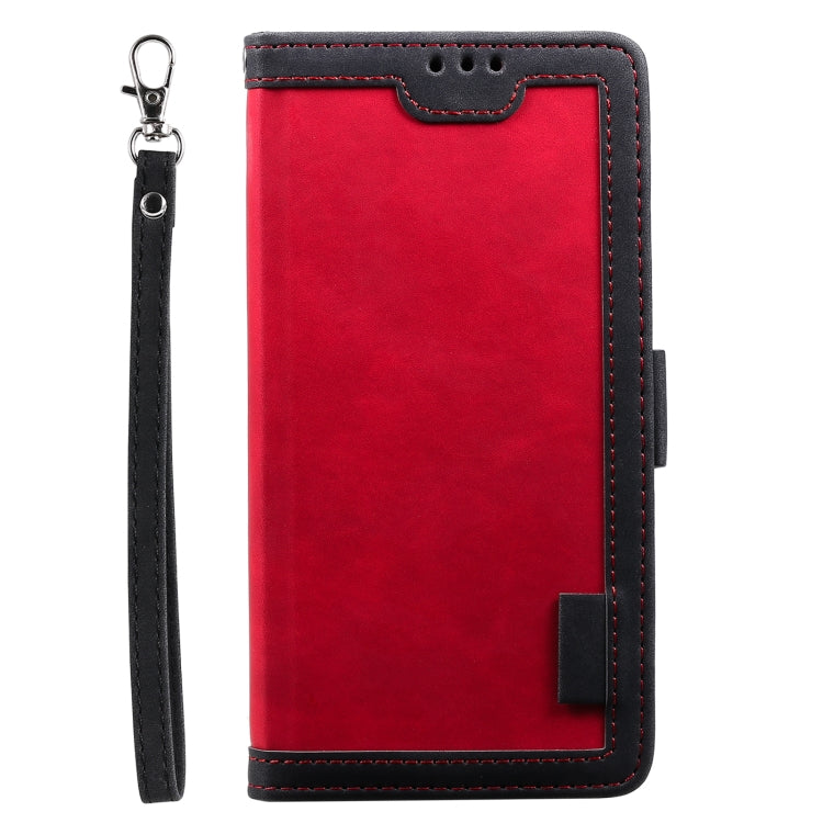 For Samsung Galaxy S25 Ultra 5G Retro Splicing Horizontal Flip Leather Phone Case(Red)