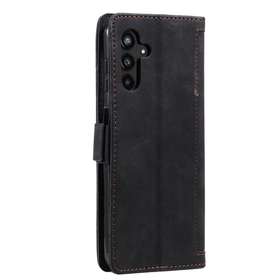 For Samsung Galaxy S25 5G Retro Splicing Horizontal Flip Leather Phone Case(Black)