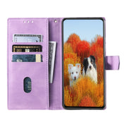 For Samsung Galaxy S25 Ultra 5G TTUDRCH Embossed Line Splicing Leather Phone Case(Purple)