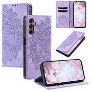 For Samsung Galaxy S25+ 5G Totem Embossed Magnetic Leather Phone Case(Purple)