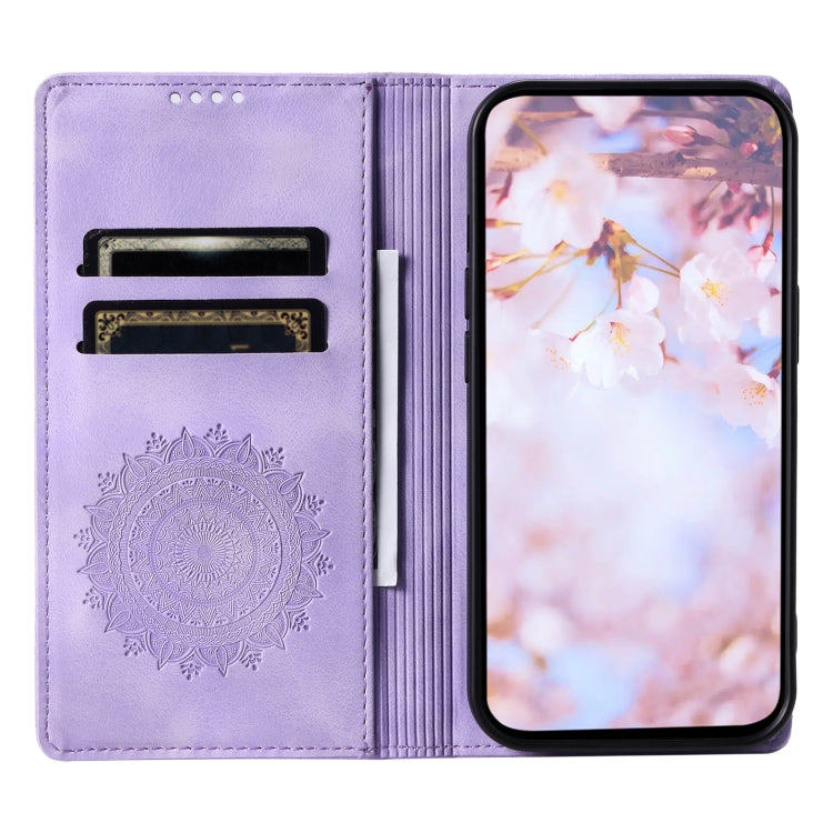 For Samsung Galaxy S25+ 5G Totem Embossed Magnetic Leather Phone Case(Purple)