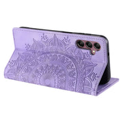 For Samsung Galaxy S25+ 5G Totem Embossed Magnetic Leather Phone Case(Purple)