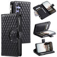 For Samsung Galaxy S25+ 5G Glitter Lattice Zipper Wallet Leather Phone Case(Black) - Galaxy S25+ 5G Cases by PMC TechLife | Online Shopping South Africa | PMC TechLife | Buy Now Pay Later Mobicred