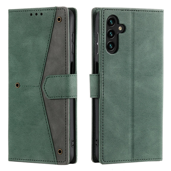 For Samsung Galaxy S25 5G Nail Skin Feel Stitching Calf Texture Leather Phone Case(Green)