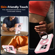 For iPhone 16 Skin Feel Matte 360 Degree Rotating Silicone Ring Holder Phone Case(Purple)