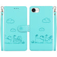 For iPhone 16e Cute Cats RFID Leather Phone Case(Green) - iPhone 16e Cases by PMC TechLife | Online Shopping South Africa | PMC TechLife | Buy Now Pay Later Mobicred
