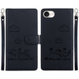 For iPhone 16e Cute Cats RFID Leather Phone Case(Black) - iPhone 16e Cases by PMC TechLife | Online Shopping South Africa | PMC TechLife | Buy Now Pay Later Mobicred