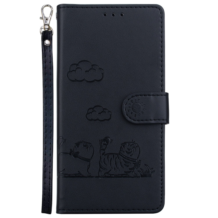 For Redmi K70 / K70 Pro Cute Cats RFID Leather Phone Case(Black)