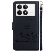 For Redmi K70 / K70 Pro Cute Cats RFID Leather Phone Case(Black)