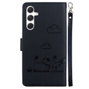 For Samsung Galaxy S25+ 5G Cute Cats RFID Leather Phone Case(Black)