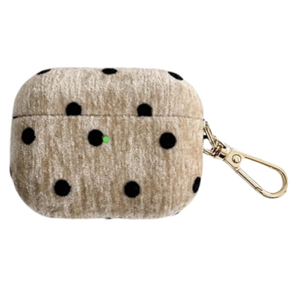 For AirPods Pro Velvet Cloth + PC Headset Shockproof Case(Coffee)