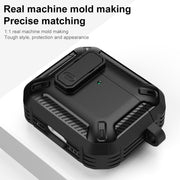 For AirPods 4 Shield Shockproof Earphone Protective Case with Hook(Black Yellow)