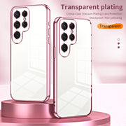 For Samsung Galaxy S25 Ultra 5G Transparent Plating Fine Hole Phone Case(Transparent)