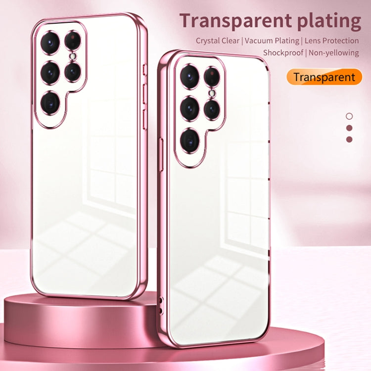 For Samsung Galaxy S25 Ultra 5G Transparent Plating Fine Hole Phone Case(Green)