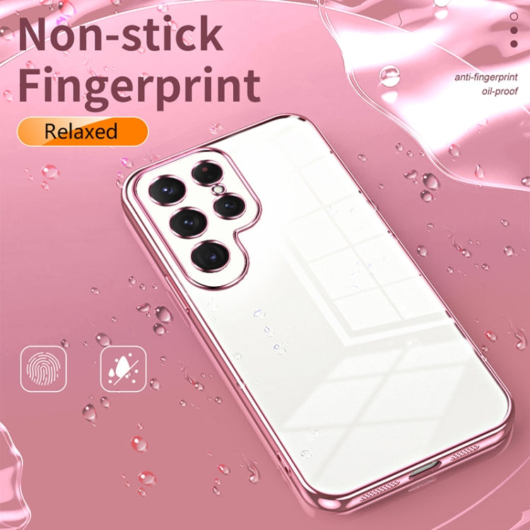 For Samsung Galaxy S25 Ultra 5G Transparent Plating Fine Hole Phone Case(Green)