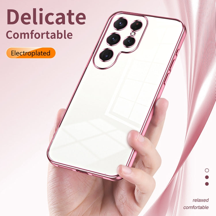 For Samsung Galaxy S25 Ultra 5G Transparent Plating Fine Hole Phone Case(Silver)