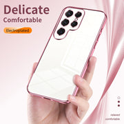 For Samsung Galaxy S25 Ultra 5G Transparent Plating Fine Hole Phone Case(Silver)
