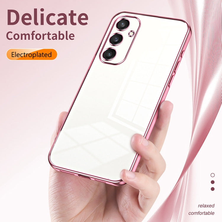 For Samsung Galaxy S25 5G Transparent Plating Fine Hole Phone Case(Blue)