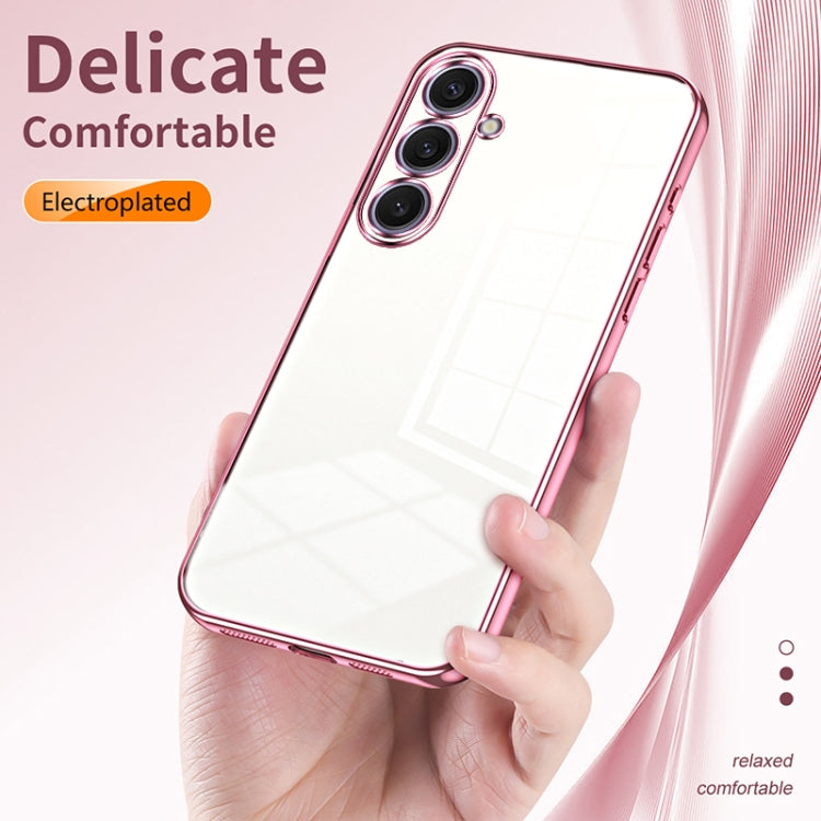For Samsung Galaxy S25+ 5G Transparent Plating Fine Hole Phone Case(Gold)
