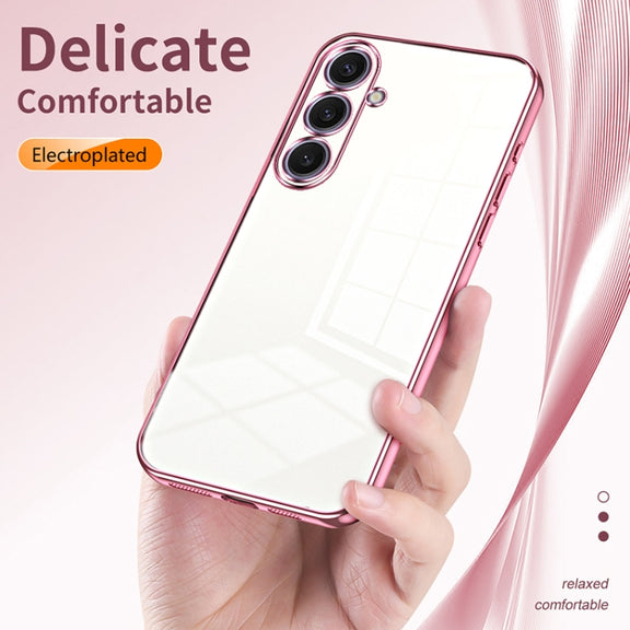 For Samsung Galaxy S25+ 5G Transparent Plating Fine Hole Phone Case(Green)
