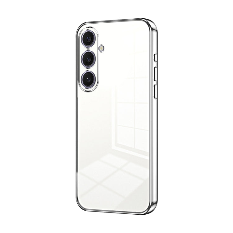 For Samsung Galaxy S25+ 5G Transparent Plating Fine Hole Phone Case(Silver)