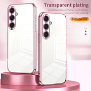For Samsung Galaxy S25+ 5G Transparent Plating Fine Hole Phone Case(Black)