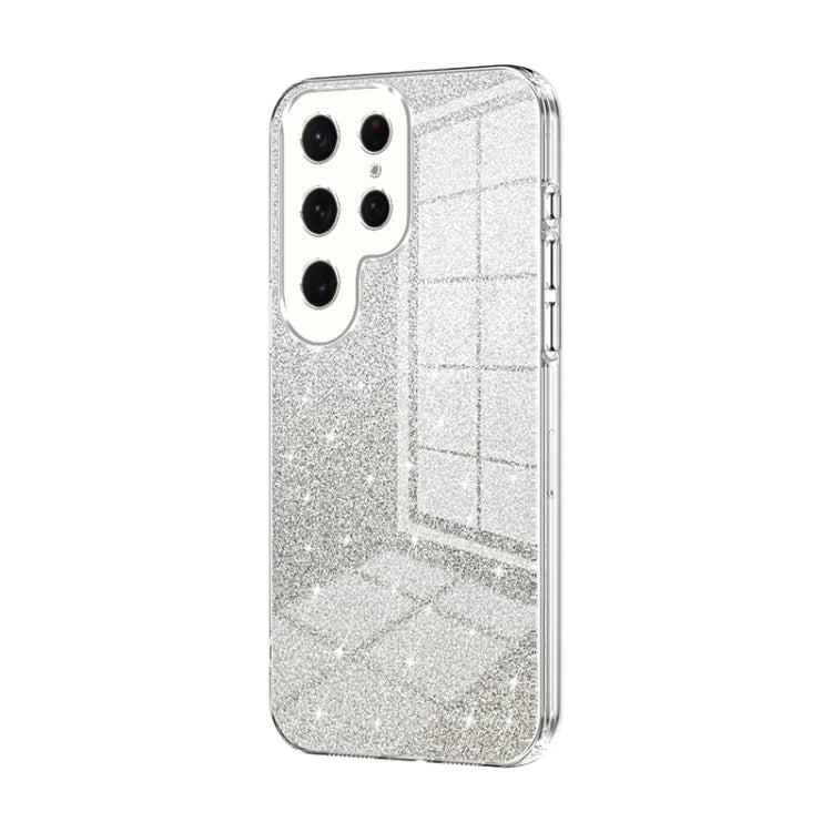 For Samsung Galaxy S25 Ultra 5G Gradient Glitter Powder Electroplated Phone Case(Transparent)