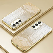For Samsung Galaxy S25 5G Gradient Glitter Powder Electroplated Phone Case(Gold)