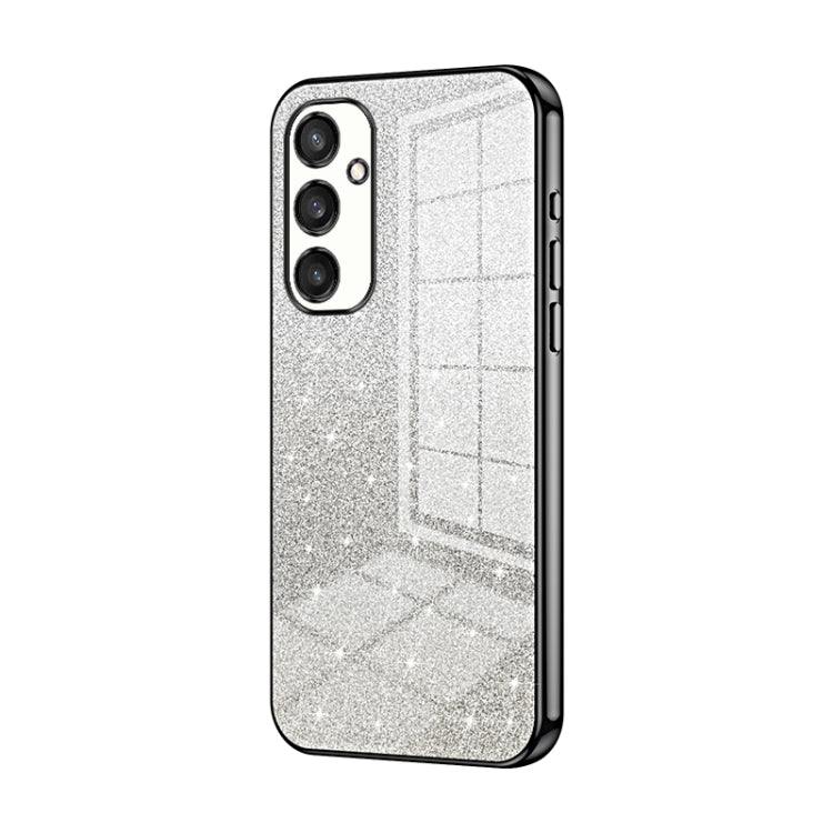 For Samsung Galaxy S25 5G Gradient Glitter Powder Electroplated Phone Case(Black)