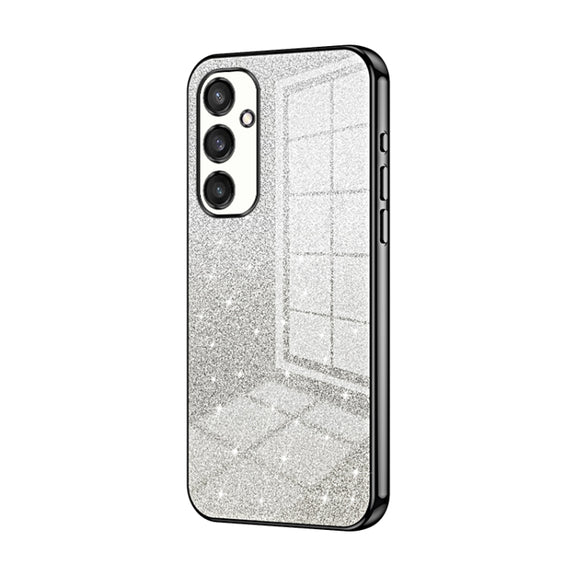 For Samsung Galaxy S25 5G Gradient Glitter Powder Electroplated Phone Case(Black)