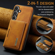 For Samsung Galaxy S24 FE 5G DG.MING M2 Series 3-Fold Multi Card Bag + Magnetic Phone Case(Brown)