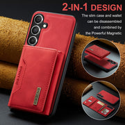 For Samsung Galaxy S24 FE 5G DG.MING M2 Series 3-Fold Multi Card Bag + Magnetic Phone Case(Red)