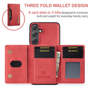 For Samsung Galaxy S24 FE 5G DG.MING M2 Series 3-Fold Multi Card Bag + Magnetic Phone Case(Red)