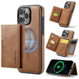 For iPhone 16 Pro DG.MING MAGKING-K2 Series MagSafe RFID Card Bag Detachable Phone Case(Brown) - iPhone 16 Pro Cases by DG.MING | Online Shopping South Africa | PMC Jewellery | Buy Now Pay Later Mobicred
