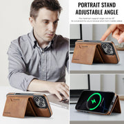 For iPhone 16 Pro DG.MING MAGKING-K2 Series MagSafe RFID Card Bag Detachable Phone Case(Brown)