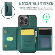 For iPhone 16 Pro DG.MING MAGKING-K2 Series MagSafe RFID Card Bag Detachable Phone Case(Green)
